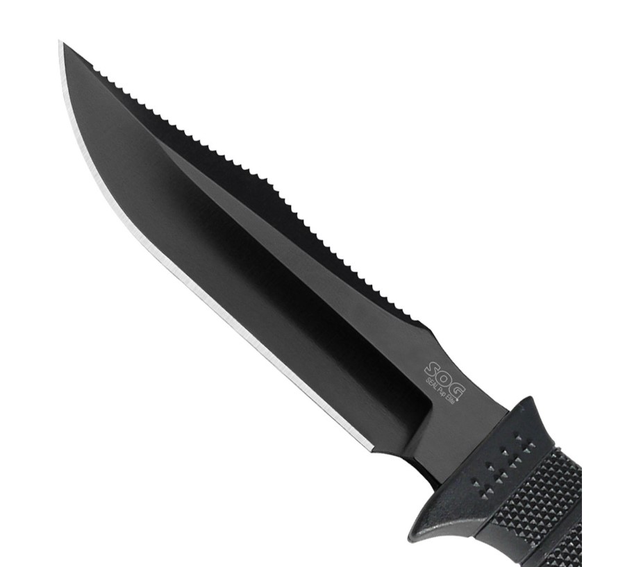 SEAL PUP ELITE / BLACK TINI / NYLON SHEATH / STRAIGHT EDGE / CLAM PACK
